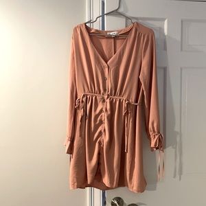 Long sleeve pink dress